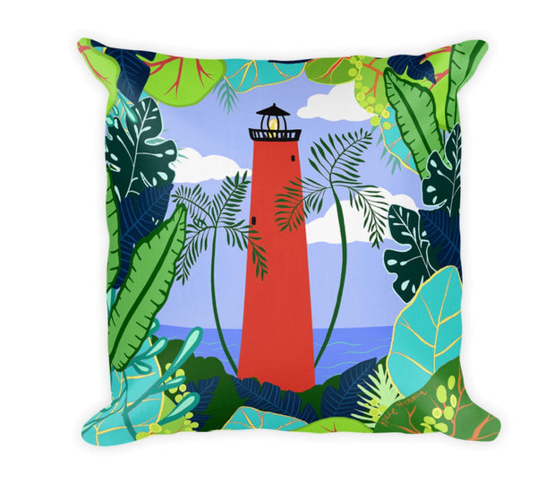 Jupiter lighthouse “Through the sea grapes” pillow