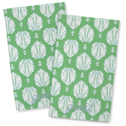 Shell-La-Vie Hand Towels | Green