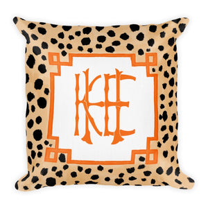 Monogram cheetah pillow