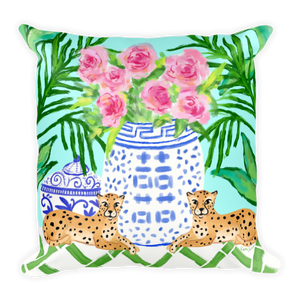 Pattern Play | Chinoiserie Cheetah Pillow Teal