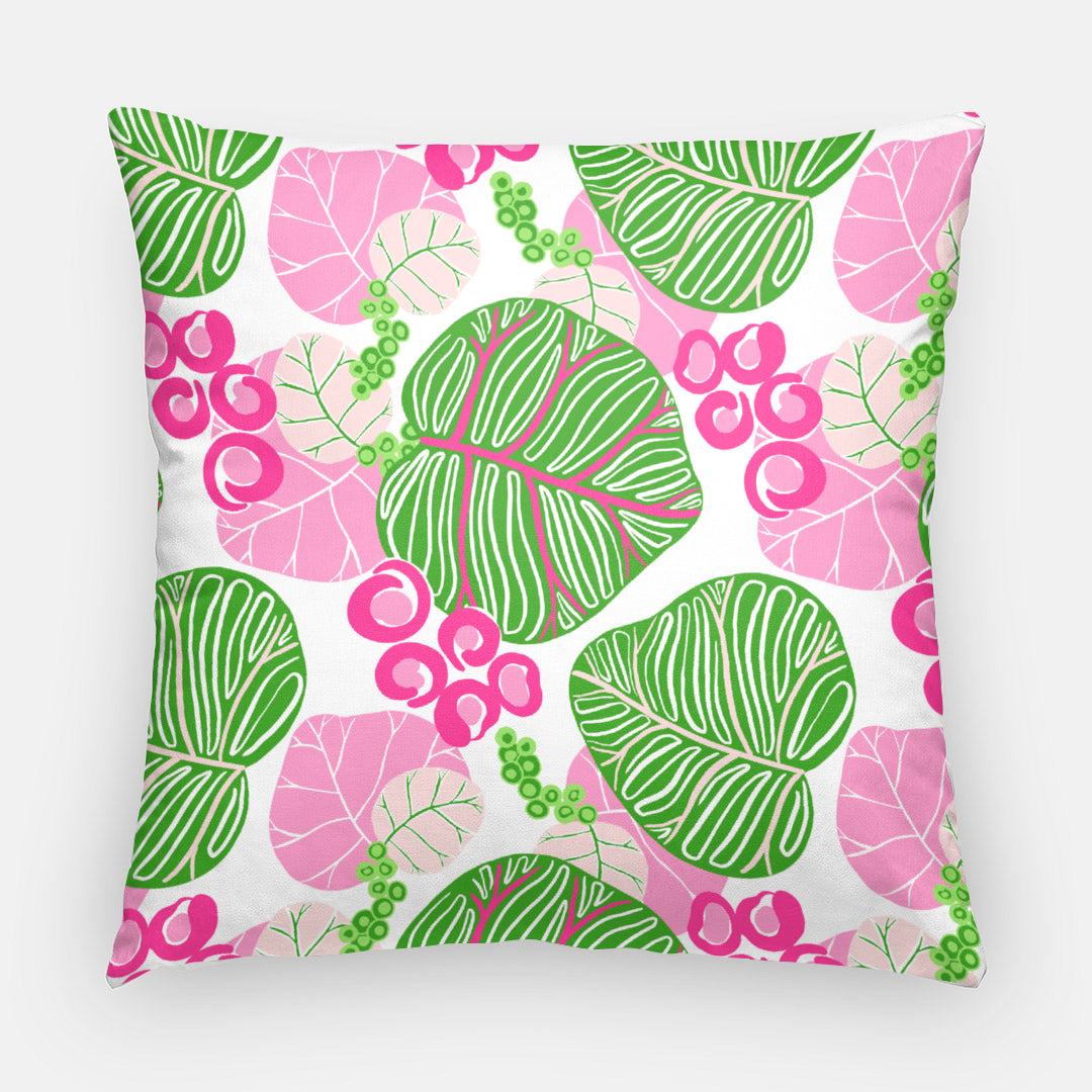Pink and Green Sea Grape Pillow | 20x20